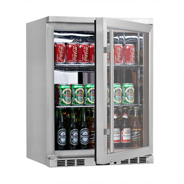 Kings Bottle 24 Inch Under Counter Beer Cooler Drinks Stainless Steel KBU55M LHH