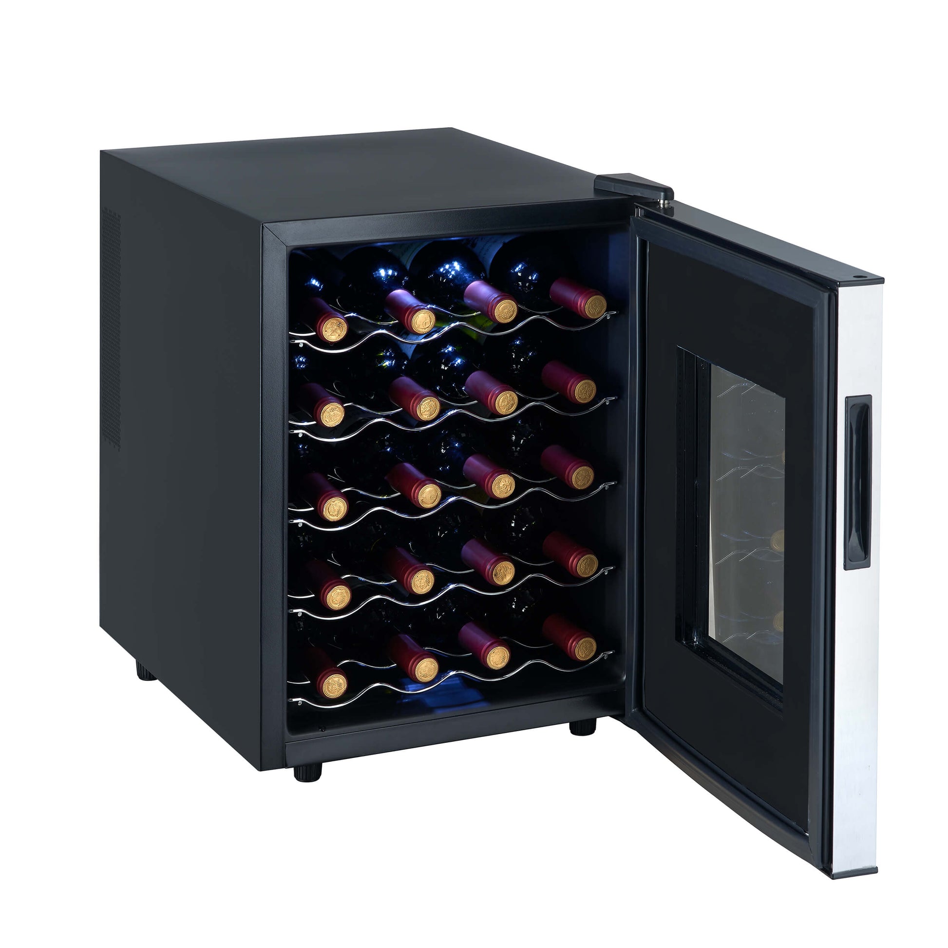 Whynter WC-201TD 20 Bottle Freestanding Thermoelectric Wine Cooler with Mirror Glass Door