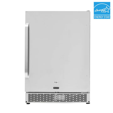 Whynter BOR-53024-SSW/BOR-53024-SSWa Energy Star 24? Built-in Outdoor 5.3 cu.ft. Beverage Refrigerator Cooler Full Stainless Steel Exterior with Lock and Optional Caster Wheels