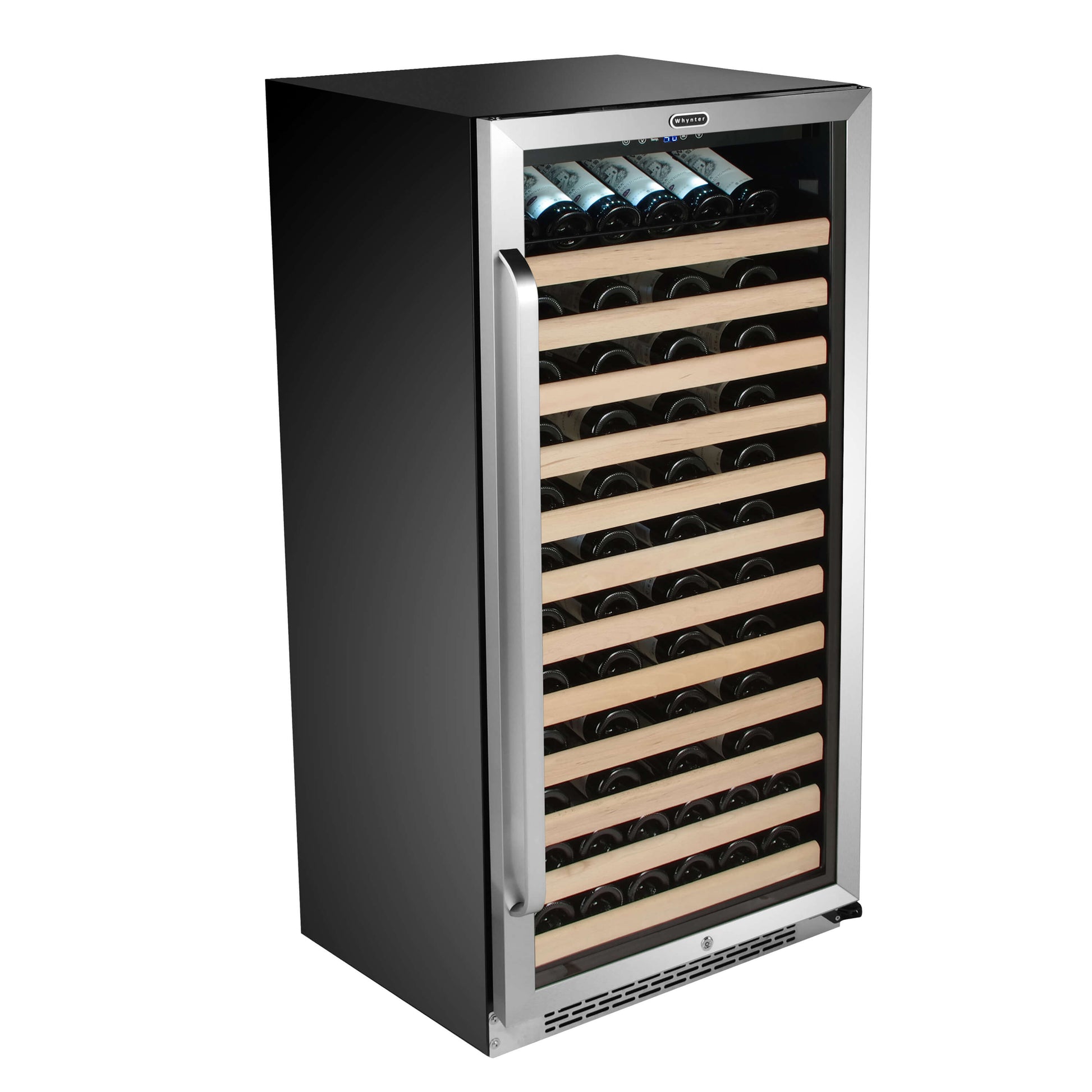 Whynter BWR-1002SD/BWR-1002SDa 100 Bottle Built-in Stainless Steel Compressor Wine Refrigerator with Display Rack and LED display