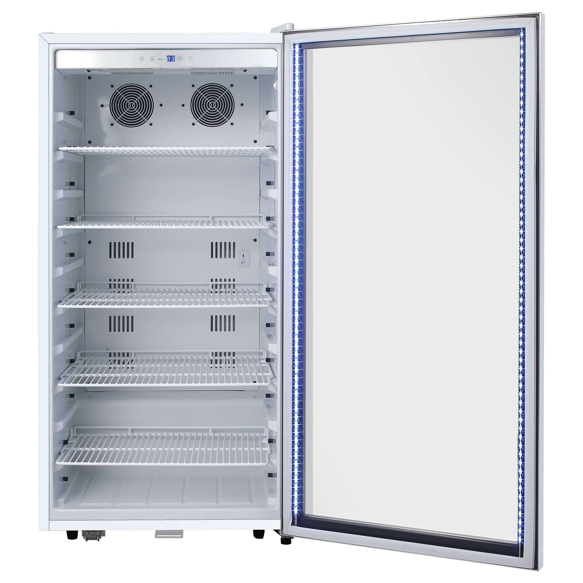 Whynter CBM-815WS/CBM-815WSa Freestanding 8.1 cu. ft. Stainless Steel Commercial Beverage Merchandiser Refrigerator with Superlit Door and Lock – White