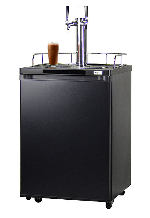 24" Wide Cold Brew Coffee Dual Tap Black Kegerator
