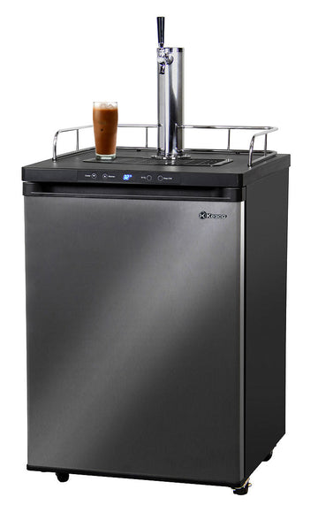 24" Wide Cold Brew Coffee Single Tap Black Stainless Kegerator