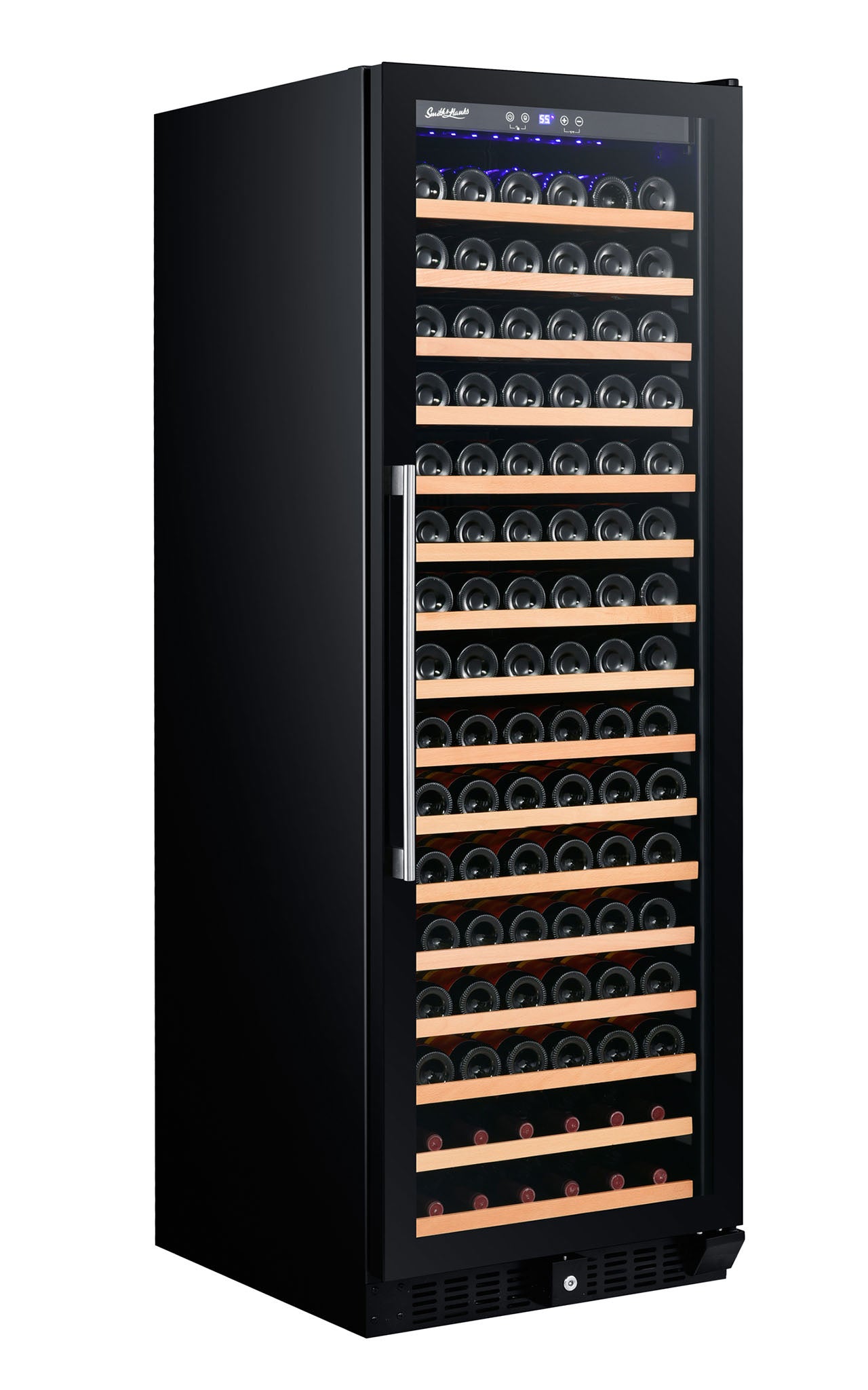 Smith & Hanks 166 Bottle Single Zone Black Glass Wine Refrigerator RE100014
