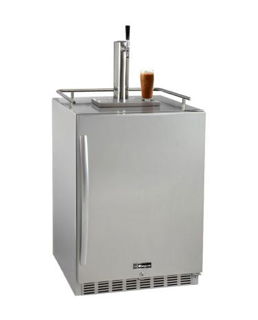 24" Wide Cold Brew Coffee Single Tap All Stainless Steel Outdoor Built-in Right Hinge Kegerator