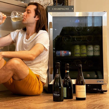 Newair FlipShelf™ 24" 162 Can or 54 Bottle, Built-in or Freestanding Wine and Beverage Fridge with Reversible Shelves
